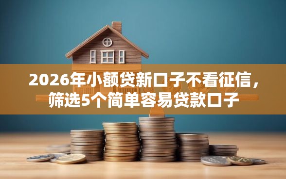 2026年小额贷新口子不看征信，筛选5个简单容易贷款口子
