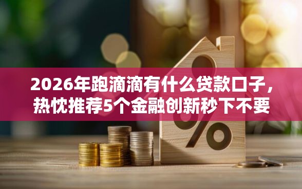 2026年跑滴滴有什么贷款口子，热忱推荐5个金融创新秒下不要芝麻分的软件