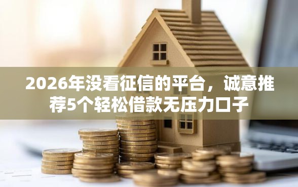 2026年没看征信的平台，诚意推荐5个轻松借款无压力口子