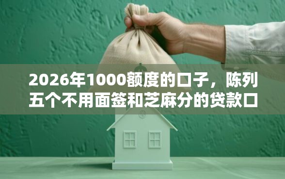 2026年1000额度的口子，陈列五个不用面签和芝麻分的贷款口子