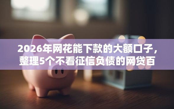 2026年网花能下款的大额口子，整理5个不看征信负债的网贷百分百下款软件