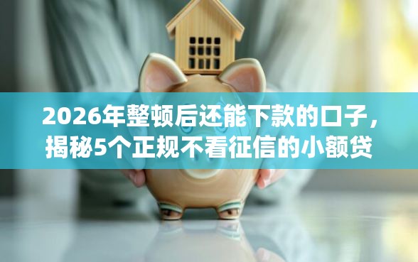 2026年整顿后还能下款的口子，揭秘5个正规不看征信的小额贷款app