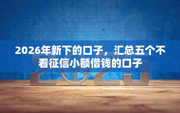 2026年新下的口子，汇总五个不看征信小额借钱的口子