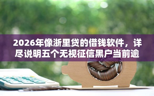 2026年像浙里贷的借钱软件，详尽说明五个无视征信黑户当前逾期必下款的口子