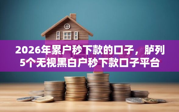 2026年累户秒下款的口子，胪列5个无视黑白户秒下款口子平台