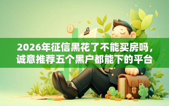 2026年征信黑花了不能买房吗，诚意推荐五个黑户都能下的平台