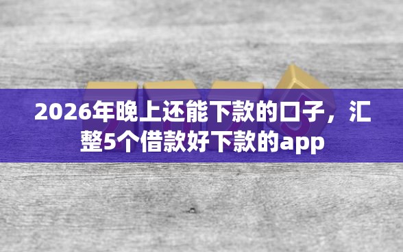 2026年晚上还能下款的口子，汇整5个借款好下款的app