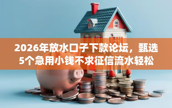 2026年放水口子下款论坛，甄选5个急用小钱不求征信流水轻松贷的app