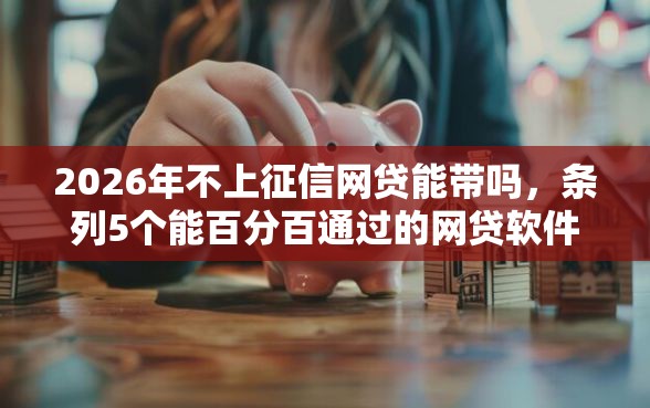 2026年不上征信网贷能带吗，条列5个能百分百通过的网贷软件