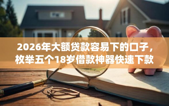 2026年大额贷款容易下的口子，枚举五个18岁借款神器快速下款app
