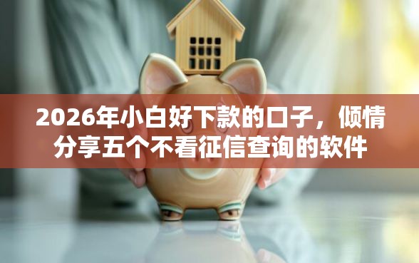 2026年小白好下款的口子，倾情分享五个不看征信查询的软件