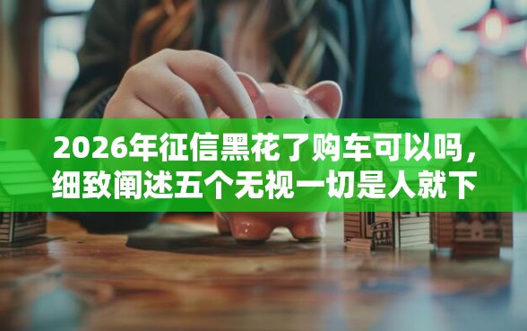 2026年征信黑花了购车可以吗，细致阐述五个无视一切是人就下款平台