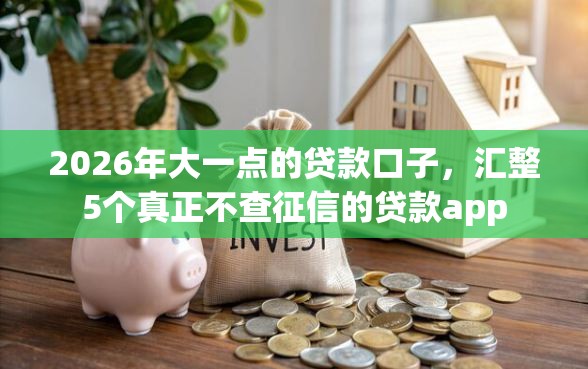 2026年大一点的贷款口子，汇整5个真正不查征信的贷款app