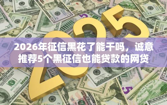 2026年征信黑花了能干吗，诚意推荐5个黑征信也能贷款的网贷口子
