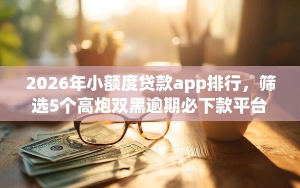 2026年小额度贷款app排行，筛选5个高炮双黑逾期必下款平台