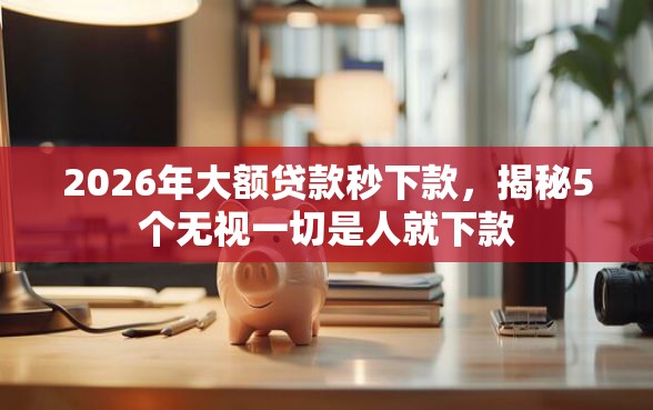 2026年大额贷款秒下款，揭秘5个无视一切是人就下款