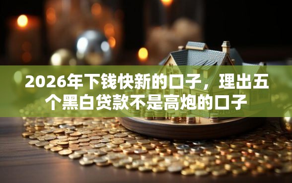 2026年下钱快新的口子，理出五个黑白贷款不是高炮的口子