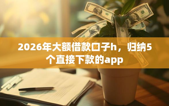 2026年大额借款口子h，归纳5个直接下款的app