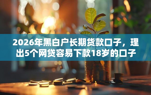2026年黑白户长期货款口子，理出5个网贷容易下款18岁的口子