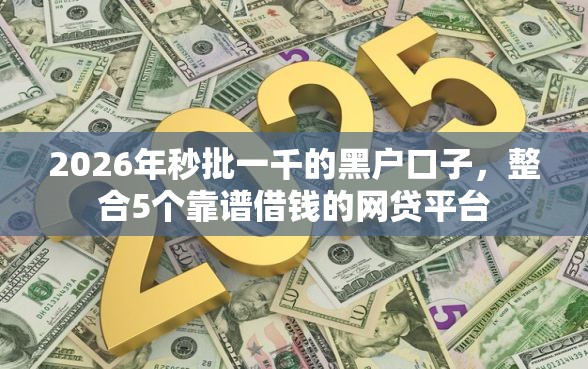 2026年秒批一千的黑户口子，整合5个靠谱借钱的网贷平台