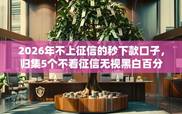 2026年不上征信的秒下款口子，归集5个不看征信无视黑白百分百下款平台