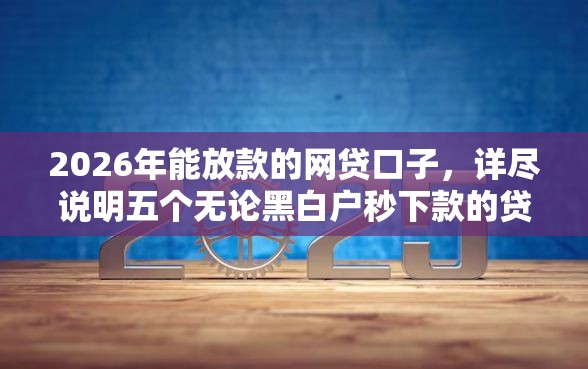 2026年能放款的网贷口子，详尽说明五个无论黑白户秒下款的贷款平台