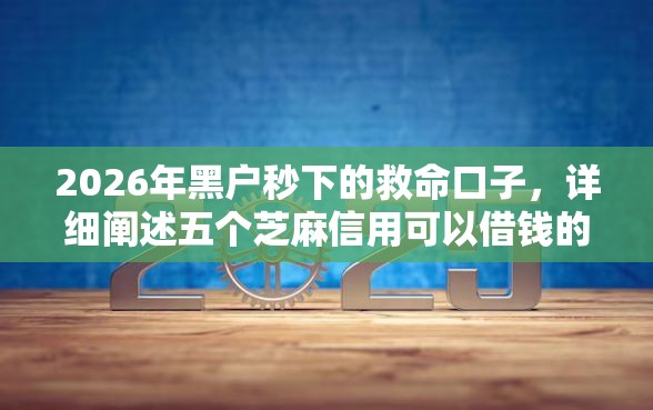 2026年黑户秒下的救命口子，详细阐述五个芝麻信用可以借钱的软件