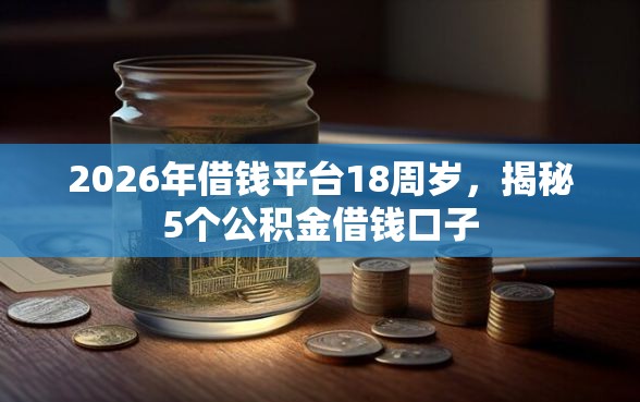 2026年借钱平台18周岁，揭秘5个公积金借钱口子
