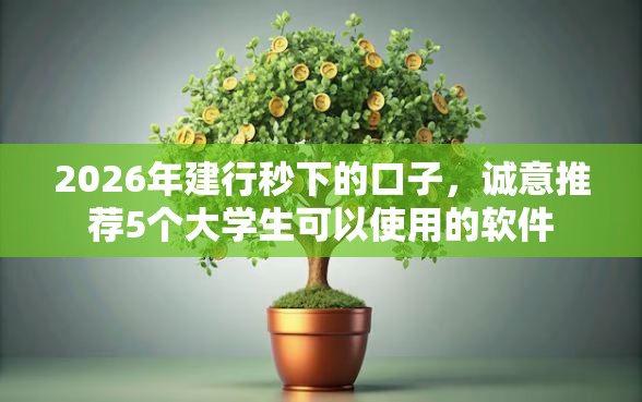 2026年建行秒下的口子，诚意推荐5个大学生可以使用的软件