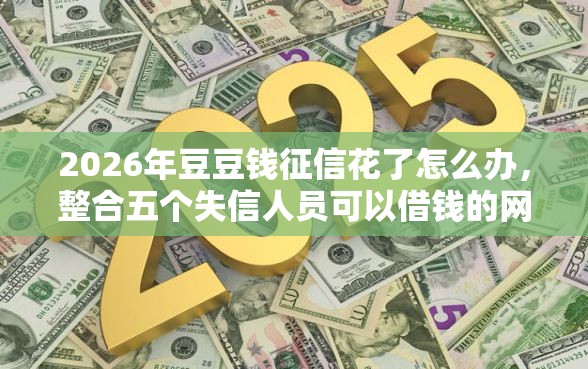 2026年豆豆钱征信花了怎么办，整合五个失信人员可以借钱的网贷软件