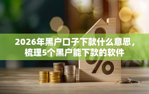 2026年黑户口子下款什么意思，梳理5个黑户能下款的软件