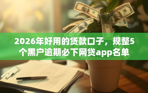 2026年好用的贷款口子，规整5个黑户逾期必下网贷app名单