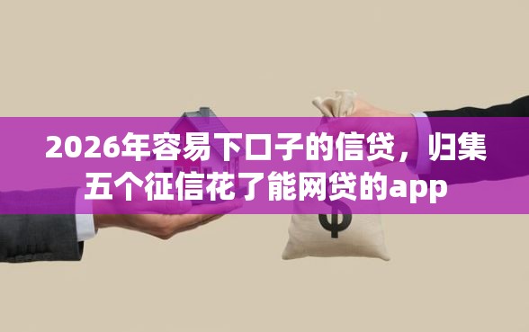 2026年容易下口子的信贷，归集五个征信花了能网贷的app
