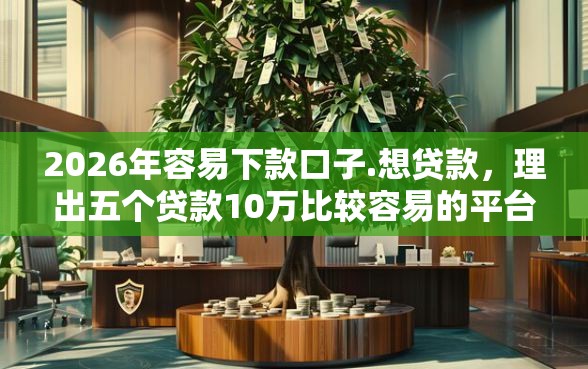 2026年容易下款口子.想贷款，理出五个贷款10万比较容易的平台