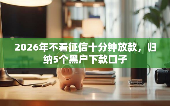 2026年不看征信十分钟放款，归纳5个黑户下款口子