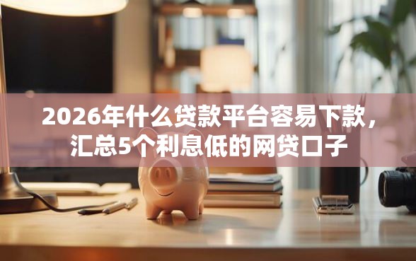 2026年什么贷款平台容易下款，汇总5个利息低的网贷口子