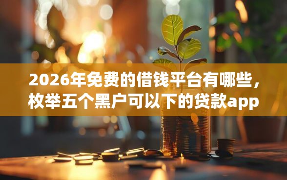 2026年免费的借钱平台有哪些，枚举五个黑户可以下的贷款app