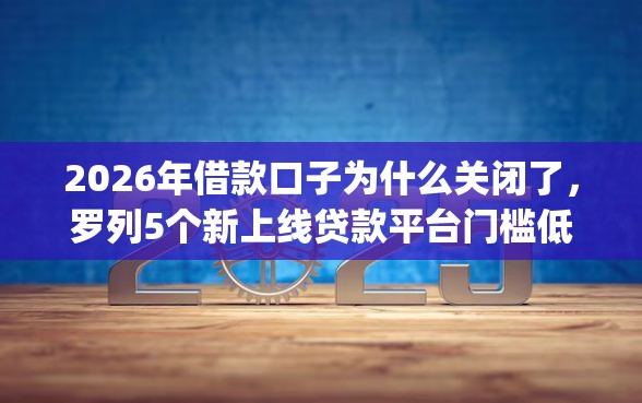 2026年借款口子为什么关闭了，罗列5个新上线贷款平台门槛低app