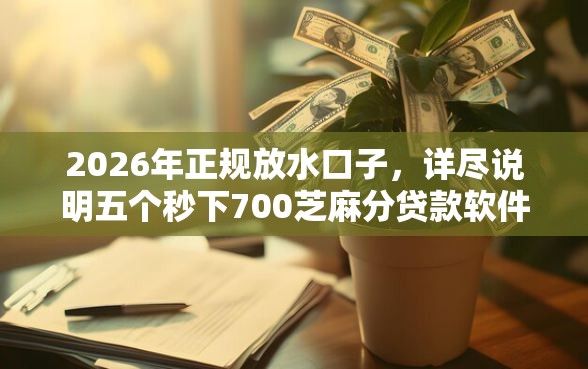 2026年正规放水口子，详尽说明五个秒下700芝麻分贷款软件