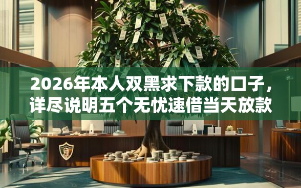 2026年本人双黑求下款的口子，详尽说明五个无忧速借当天放款的口子