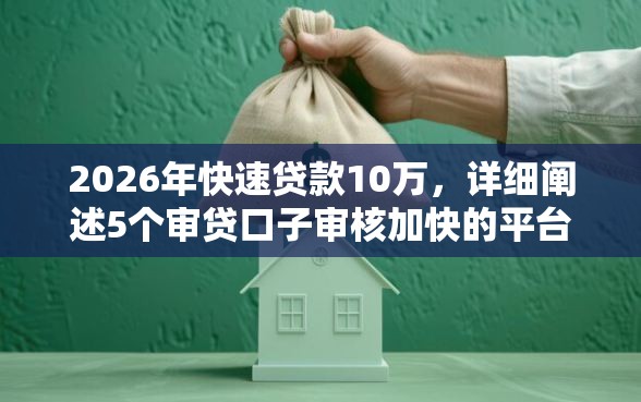2026年快速贷款10万，详细阐述5个审贷口子审核加快的平台