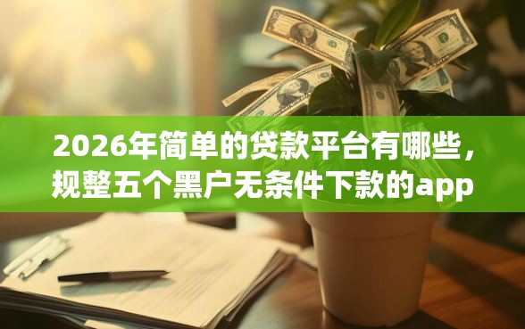 2026年简单的贷款平台有哪些，规整五个黑户无条件下款的app
