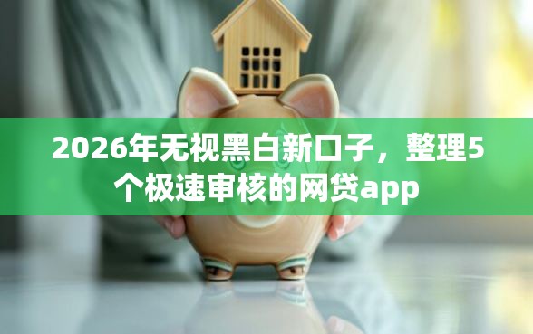 2026年无视黑白新口子，整理5个极速审核的网贷app