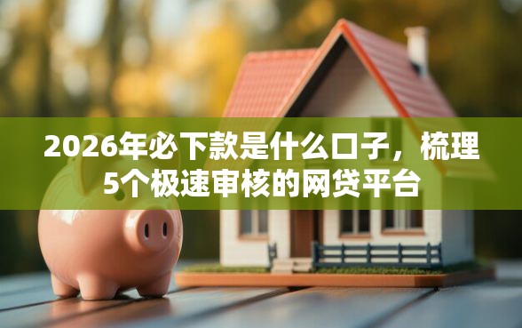 2026年必下款是什么口子，梳理5个极速审核的网贷平台