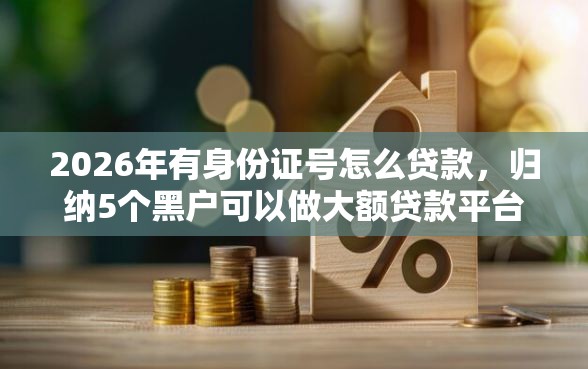 2026年有身份证号怎么贷款，归纳5个黑户可以做大额贷款平台