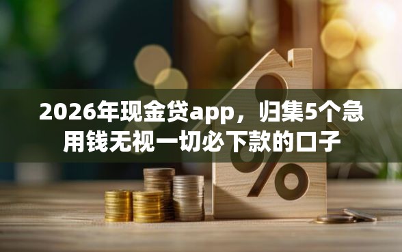 2026年现金贷app，归集5个急用钱无视一切必下款的口子