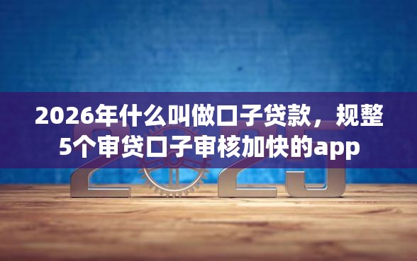 2026年什么叫做口子贷款，规整5个审贷口子审核加快的app