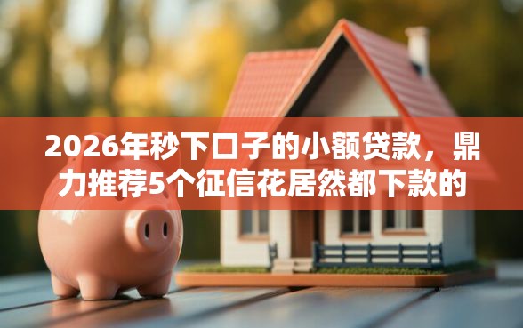 2026年秒下口子的小额贷款,鼎力推荐5个征信花居然都下款的口子 2026年秒下口子的小额贷款,鼎力推荐5个征信花居然都下款的口子