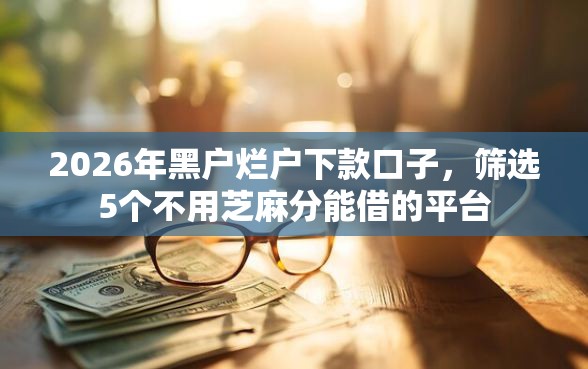 2026年黑户烂户下款口子，筛选5个不用芝麻分能借的平台