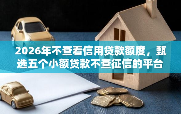 2026年不查看信用贷款额度，甄选五个小额贷款不查征信的平台